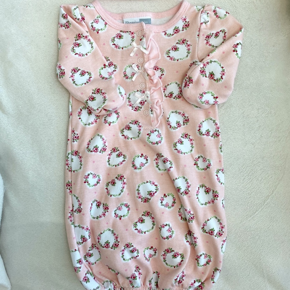 Floral Gown with Matching Hat